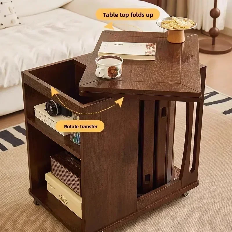 Multi-functional Coffee table removable foldable side table trolley table sofa side cabinet