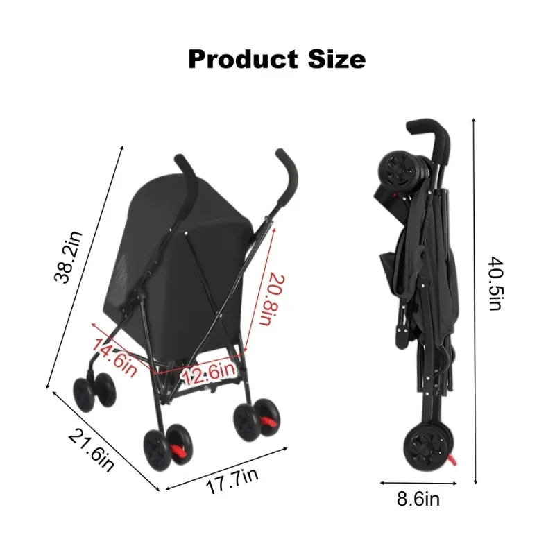 Suitable for small pet strollers lightweight and foldable pet strollers portable travel pet strollers for indoor and outdoor use