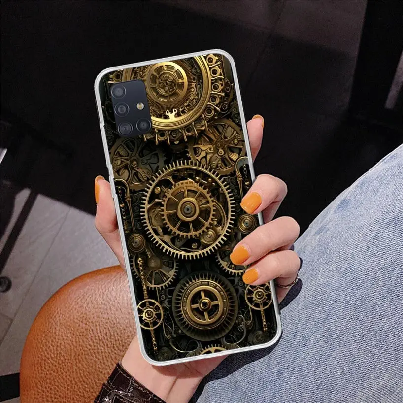 Steampunk Gear Mechanical Phone Case For Samsung Galaxy A51 A41 A31 A21S A11 A71 A50 A70 A40 A30 A20S A10E A10S A6 A7 A8 A9 + Sh