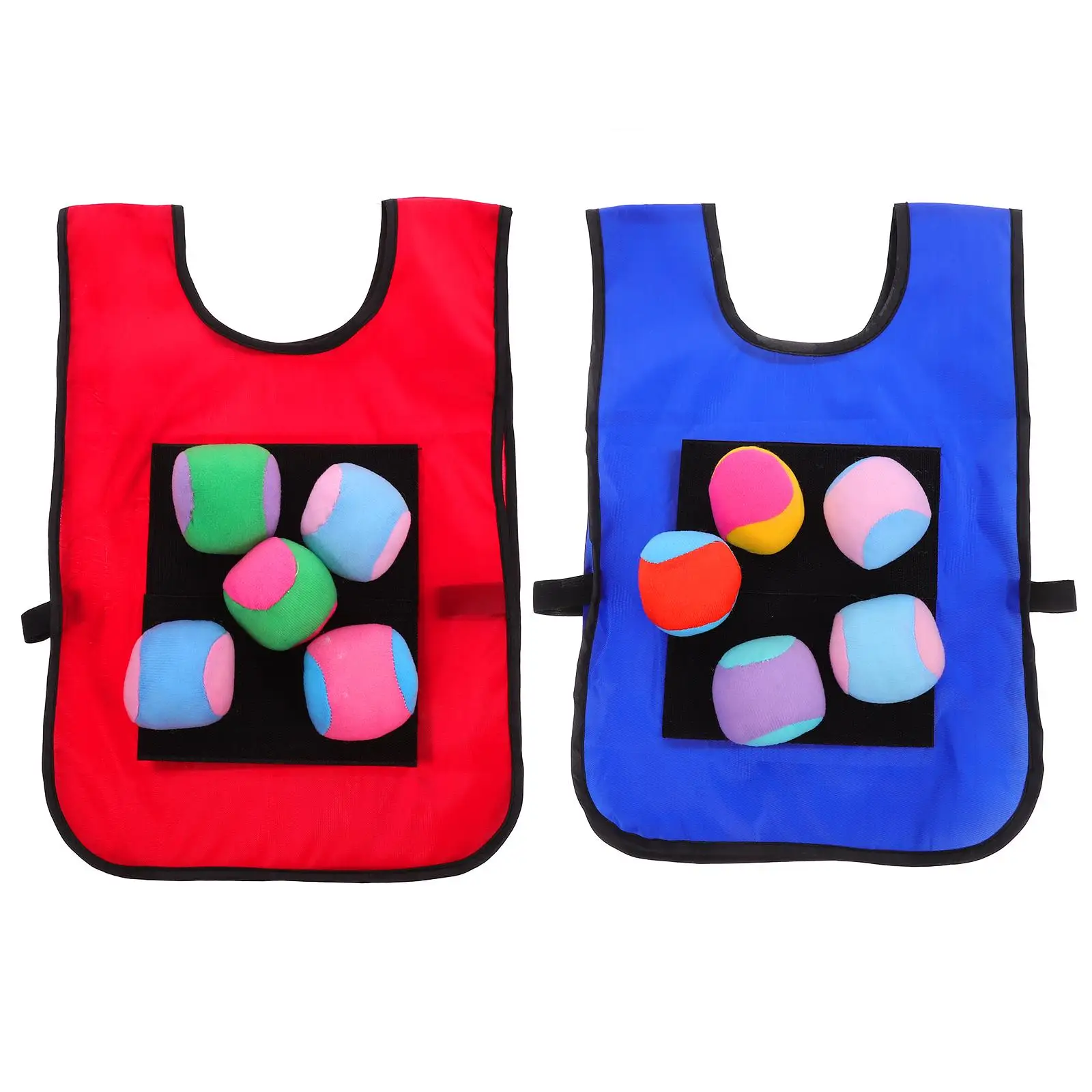 12pcs Sticky Vest Toys for Toddlers Kids Premium Cloth Sponge Outdoor Play Gifts Soft Balls Self Stick Front