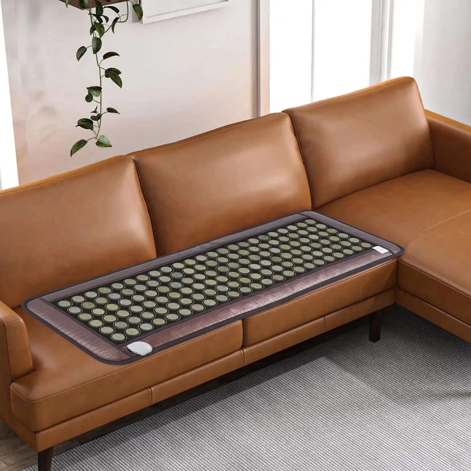 

Full Back Infrared Heating Pad, 138-Piece Natural Jade Electric Heating Pad, 20x59 Inch (Coffee Color)