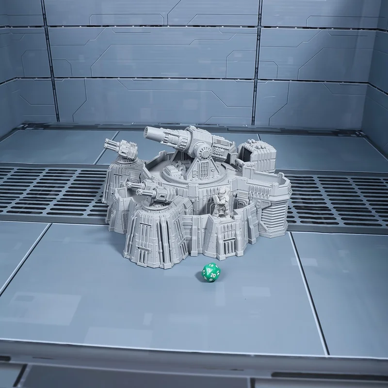 Planetary Defense Cannon Terrain Set For RPG Tabletop Games And Strategy Role-Playing Board Game Adventures