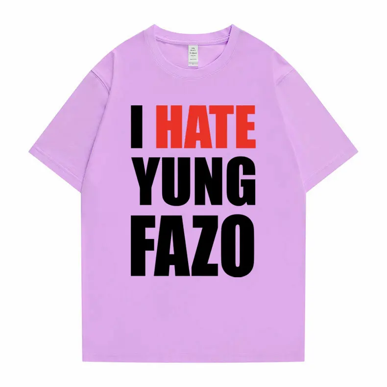 جديد أنا أكره يونغ فازو تي شيرت الرجال Y2k ميمي تحت الأرض الراب الأفيون الصيف Kankan التي شيرت الرجال النساء الهيب هوب المتضخم تي شيرت