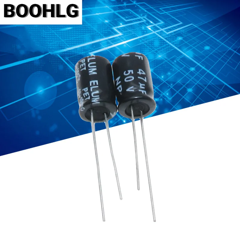 10PCS ELUM 47uf 50v audio frequency crossover NP non-polar aluminum electrolytic capacitor 50v 47uf 8X12mm