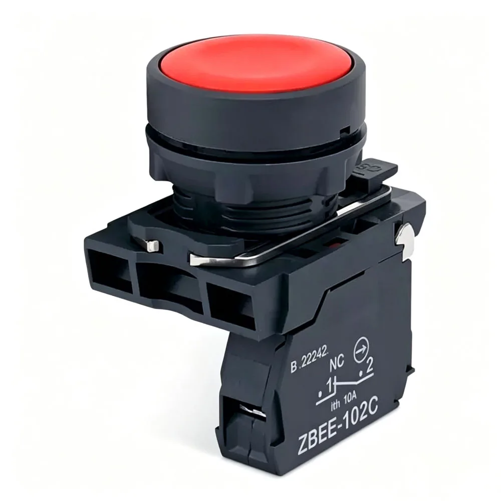 Brand new original flat head button in red, normally closed XB5AA42C=ZB5AZ102C+ZB5AA4C
