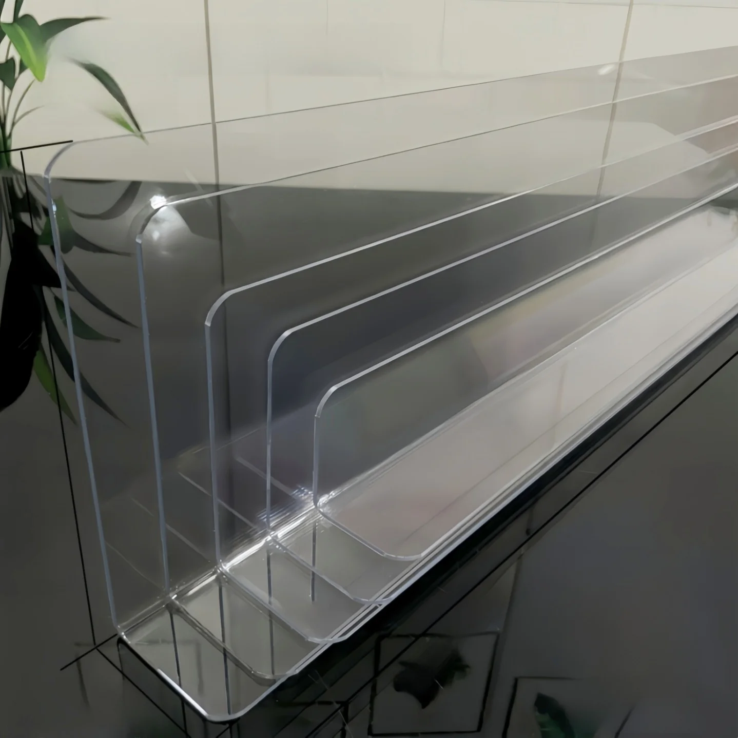 

Anti-Fall Partition Board Sna Ra Storage Cabinet Cover L-aped PVC Home Organization Tool Clear Material
