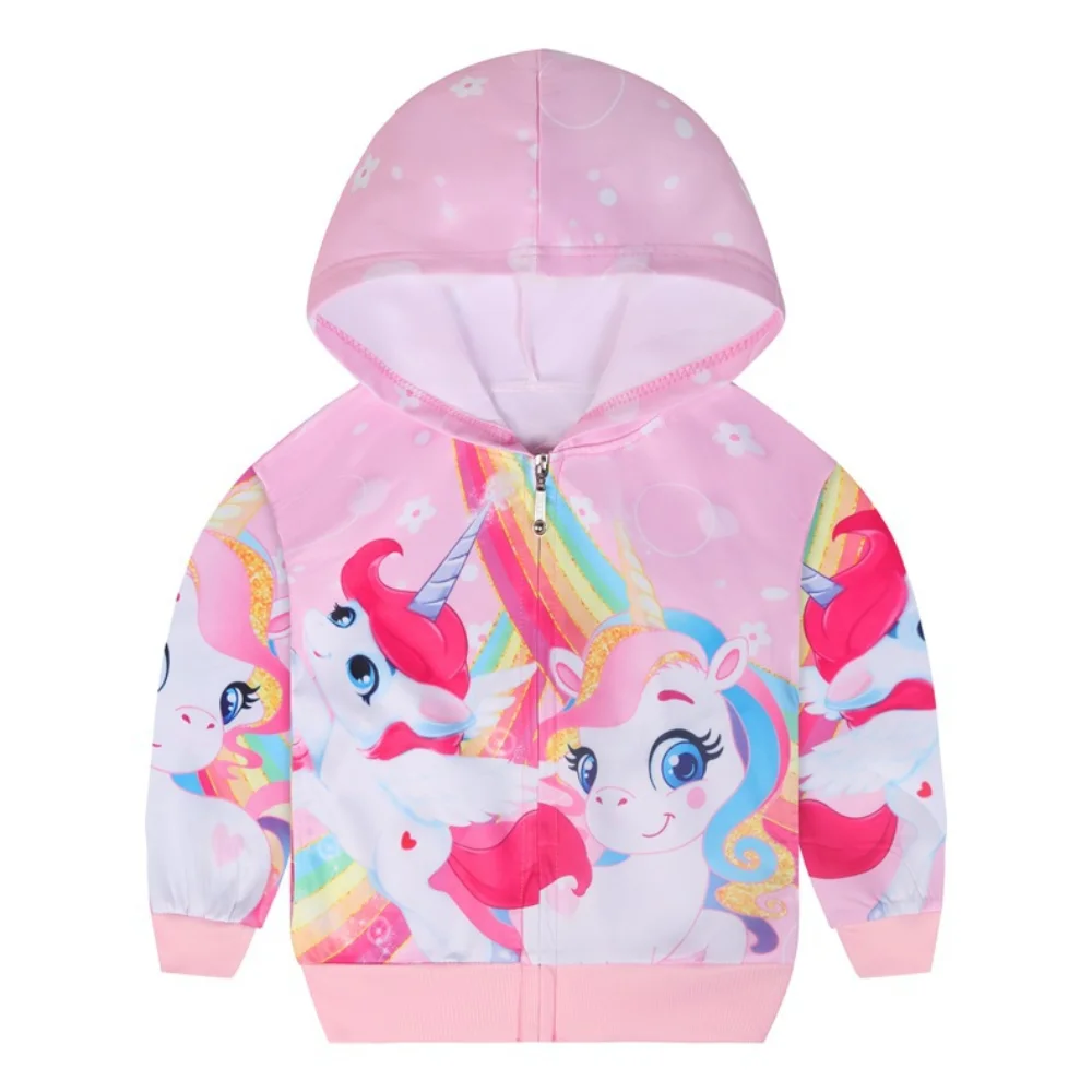 

Unicorn Spring and Autumn Girls Hooded Jacket Girls Outing Clothes Jacket Children outwear girl baby coat 2-10Y