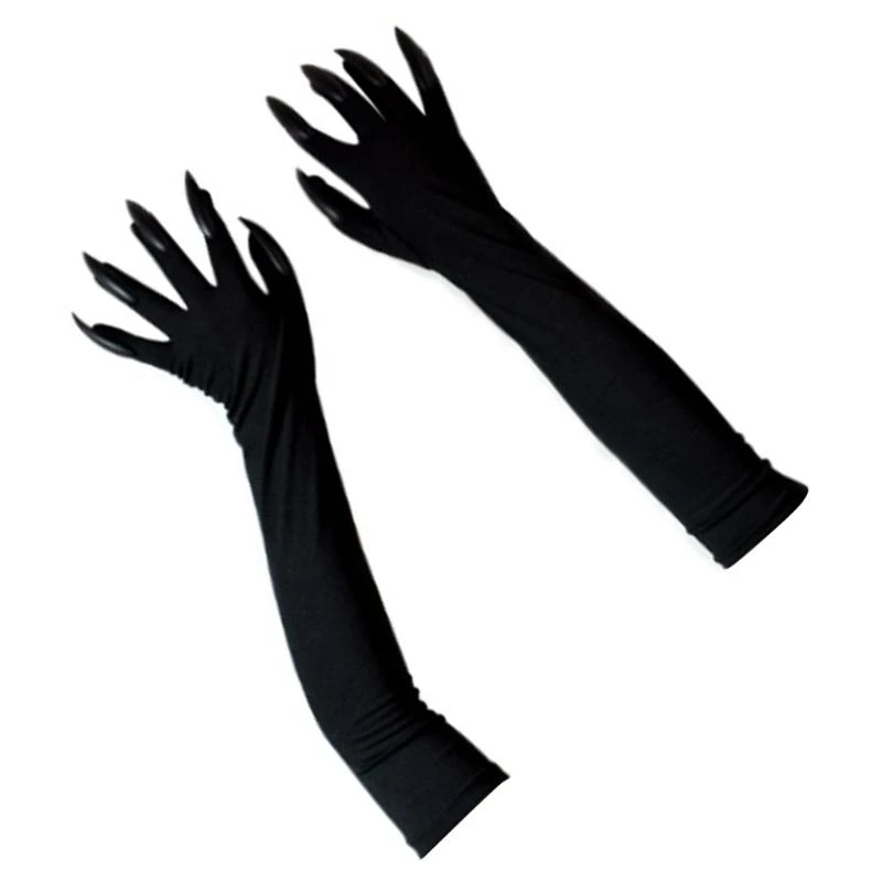 

652F 1pair Spooky Animal Paws Mittens Scary Monsters Masked Mittens Long Gloves Cosplay for Male and Women