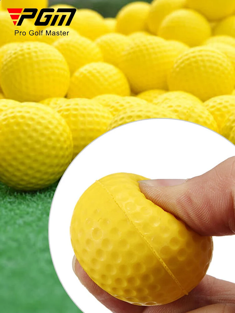 10 szt. Żółte piłki golfowe z pianki PU Gąbka Elastyczna praktyka wewnętrzna na świeżym powietrzu — zdjęcie 2