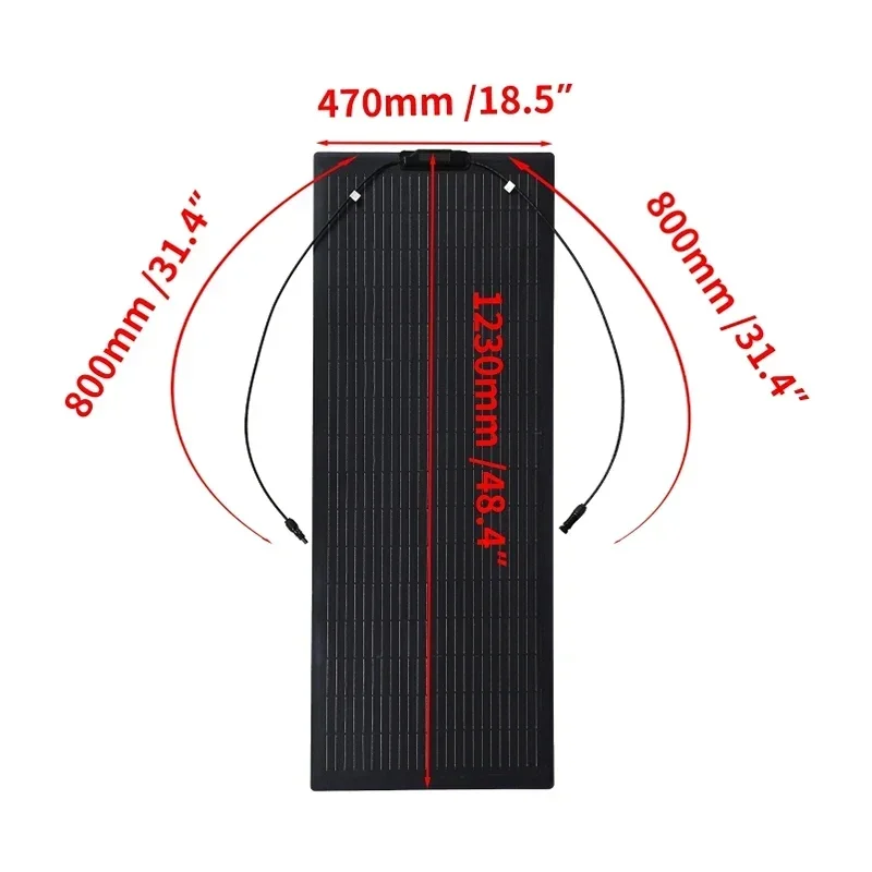 Powerful 200W 100W Flexible Solar Panel Kit Complete 18V Solar Cell PV Connecter Solar Battery Power Bank for Camping RV Boat