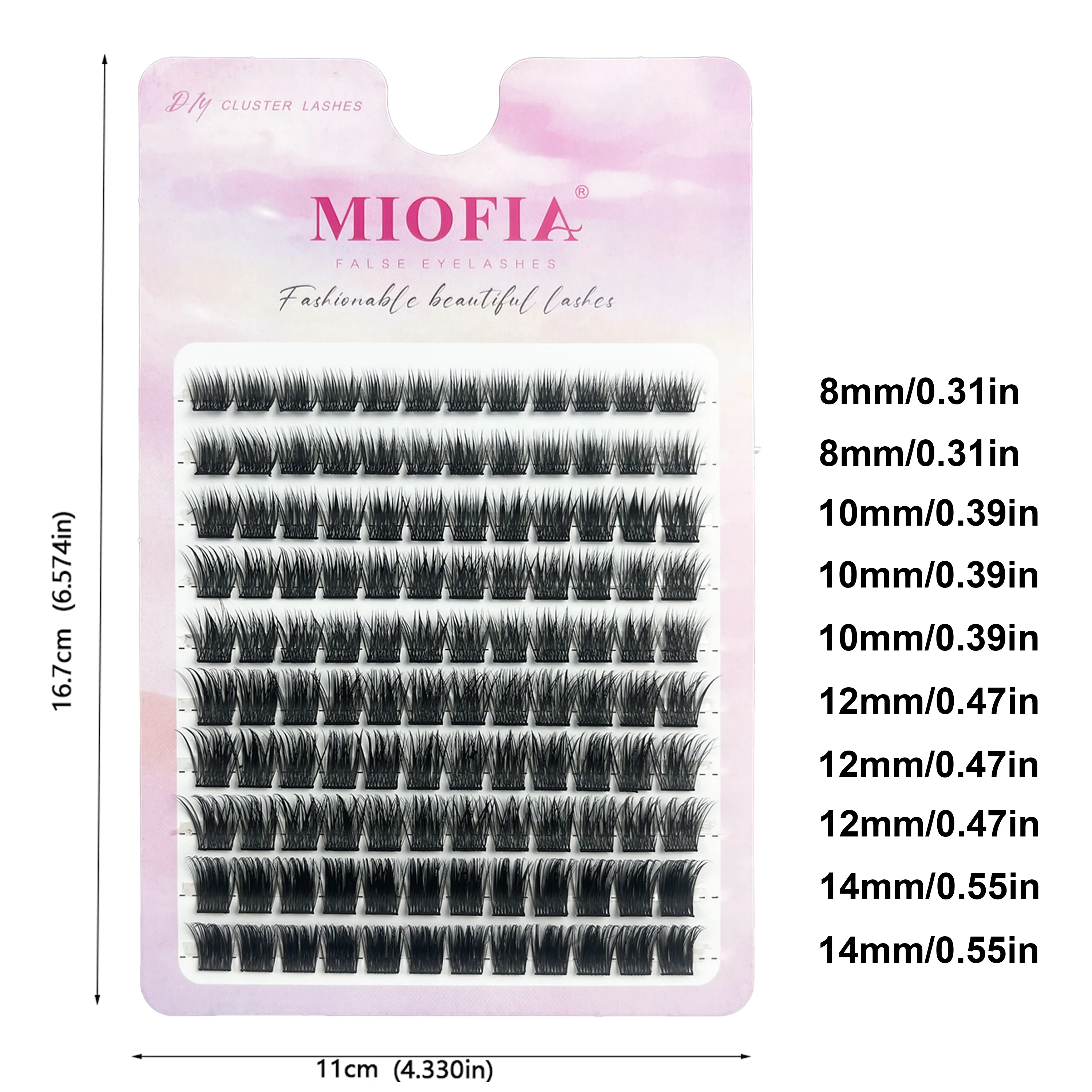 120pcs Cluster Individual Eyelash Natural Russian Volume 8-16mm Mixed DIY Eyelash Extension Lightweight Fluffy Lash Makeup Tool