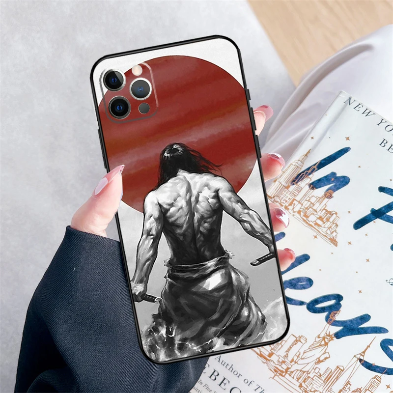 Samurai Warrior Case For iPhone 15 12 13 11 14 16 Pro Max X XS Max XR 8 7 14 Plus Back Cover Shell