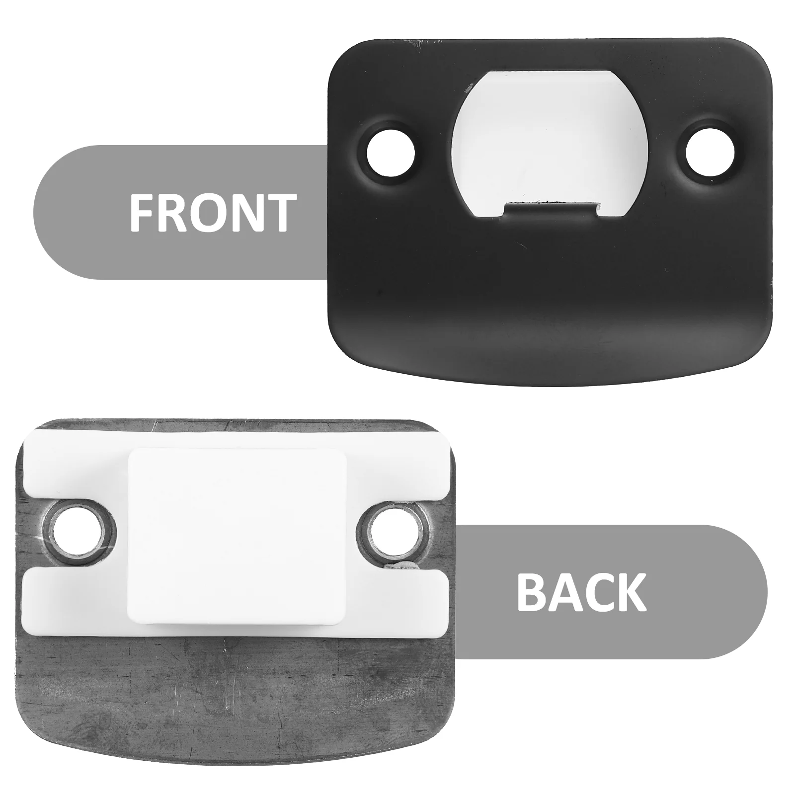 4 Pcs Door Lock Guide Kick Plate Knob Latch Black Handles Exterior Doors Plates Stainless Steel Interior