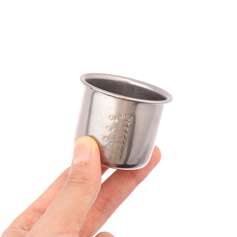 1Pc Mini Medical Stainless Steel Medicine Measuring Cup With Scale 40ML Small Medicine Cup Dental Tools