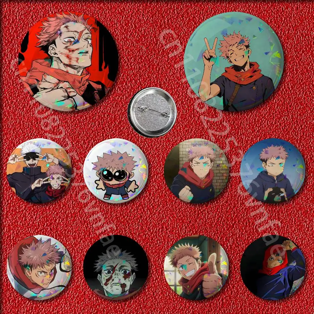 

Yuji Itadori J-Jujutsu K-Kaisen Badges Badge 25mm 32mm 44mm 58mm 75mm Round Pin Brooch Adornment Souvenir Cosplay Gift