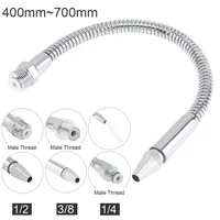 Tubo de refrigeración de aceite y agua Flexible de Metal de 1/2 3/8 1/4 pulgadas 400-700mm con boquilla de cabeza redonda para máquina CNC/fresado/torno