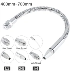 1/2 3/8 1/4 Cal metalowa elastyczna rura chłodząca olej wodny rura 400-700mm z okrągłą dyszą do maszyny CNC/frezarka/tokarka