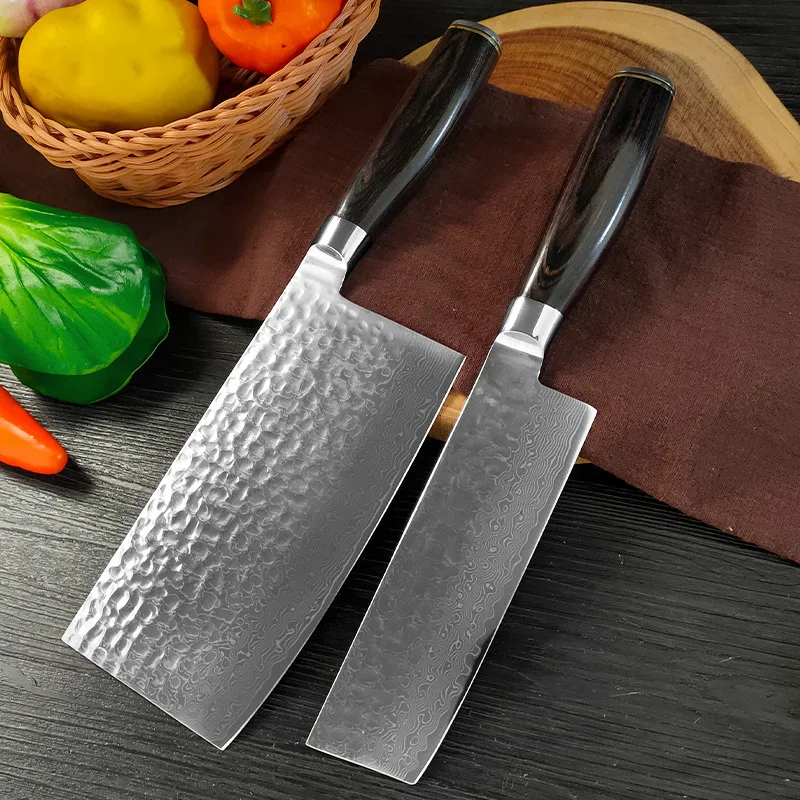 

Slicing Knife Damascus Steel Blade Wood Handle Chef Slicing Vegetables Cleaver Meat Professional Kitchen Knife Cooking Tools