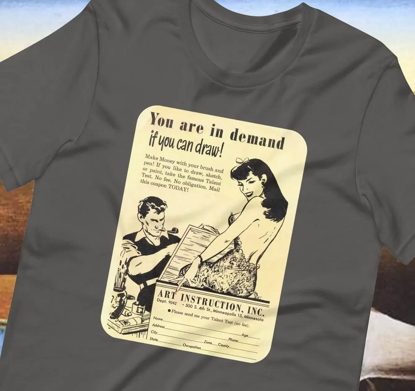 You Can Draw Artist Ad Retro T Shirt For Painter Sculptor Fan Art Drawing Sketch Picasso Van Gogh Dali Warhol