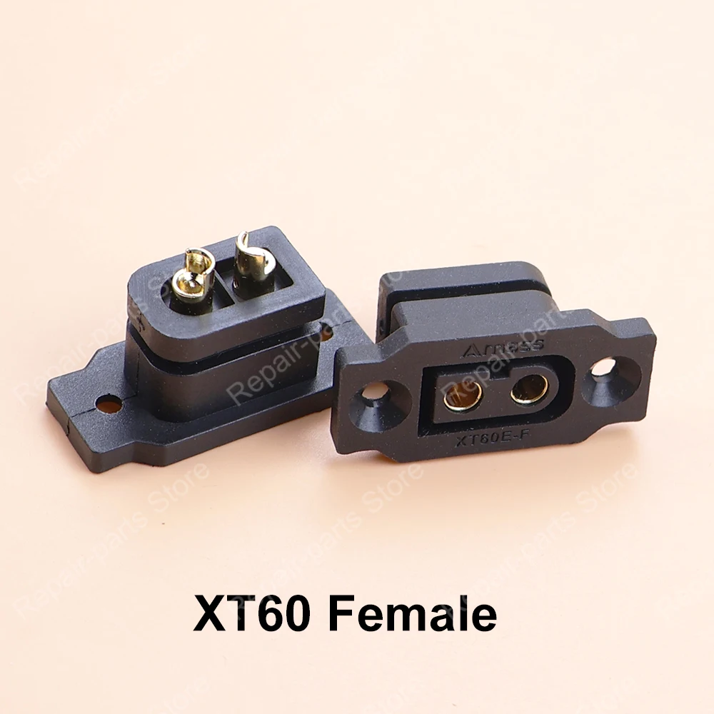 JCD Quick Charge XT60E-F.B Modellflugzeug-Akku Vergoldeter 30A Hochstrom-Buchsenstecker Montierbarer XT60-Anschluss Schwarz