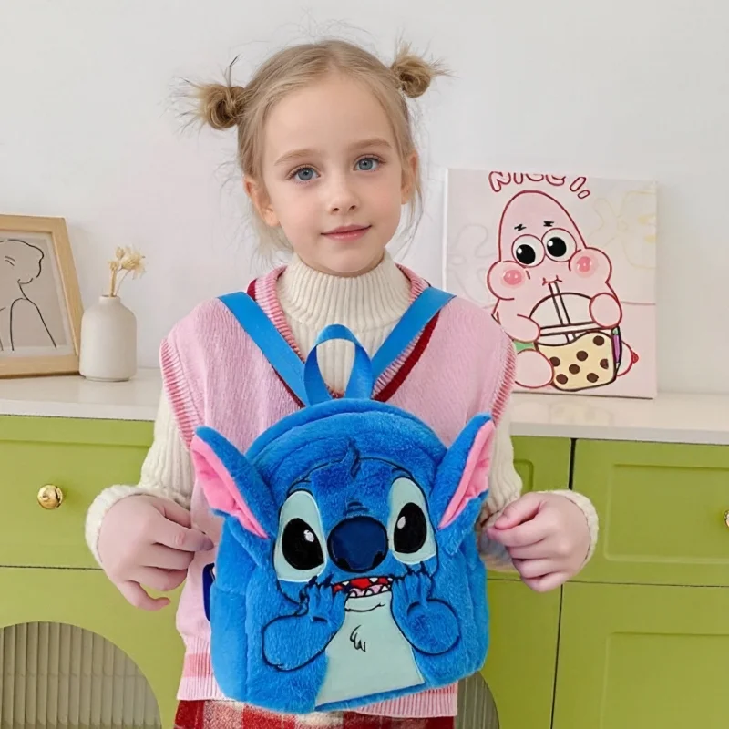 Anime Lilo & Stitch pluche rugzak blauw roze cartoon Stitch knuffel met verstelbare bandjes functionele schooltas voor kinderen