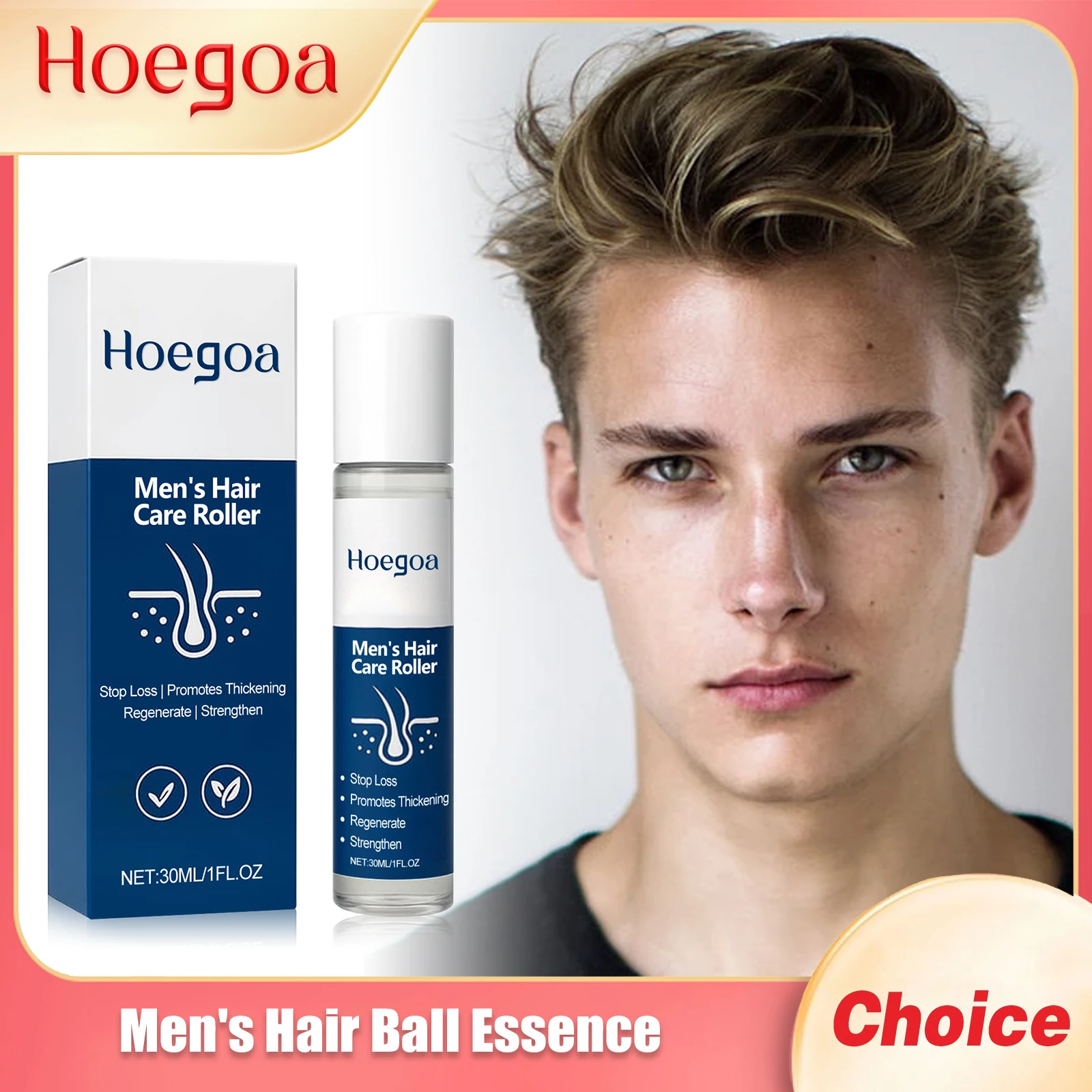 

HOEGOA Men Hair Growth Essence Baller Nourishing Scalp Promote Regrowth Reducing Dandruff Deeply Moisturizing Hair Care Serums
