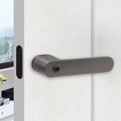 Bedroom Minimalist Magnetic Suction Door Lock  Single Side Mute Special Wooden Door Lock handle With Key