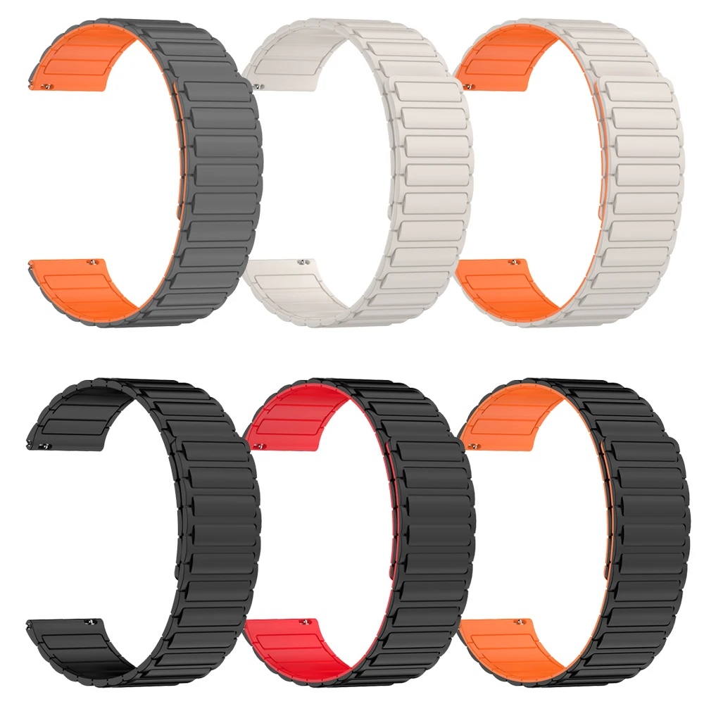Huawei Watch 5 Pro、GT5/4/3/2 Pro、46mm Buds Ultimate対応 22mm マグネット式交換バンド シリコンループ ブレスレット