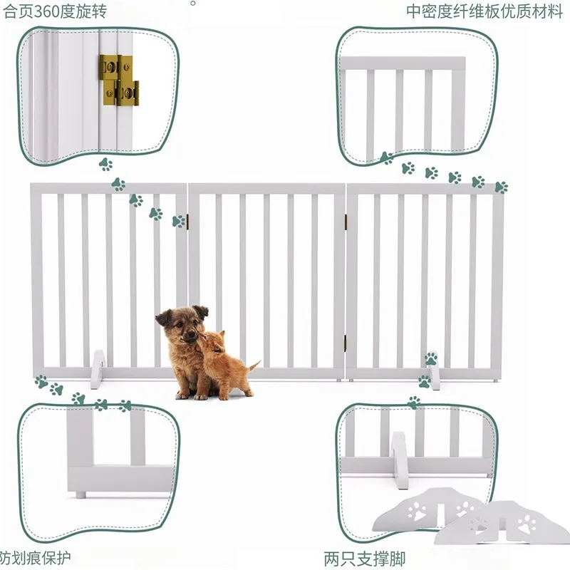 باب خشبي قابل للطي لأسوار الكلاب وأقسام الكلاب للحماية #3