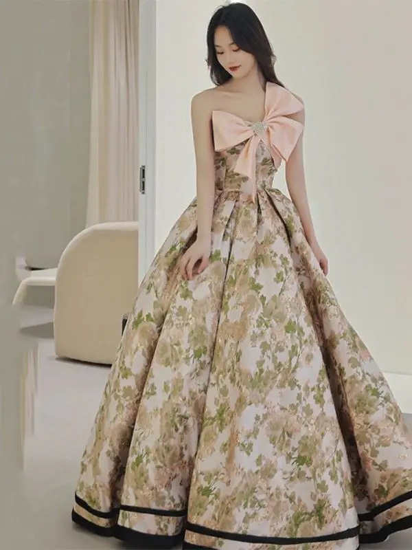

French Style Niche Evening Gown High-end Light Luxury 2025 New Style Temperament Fugitive Princess High-end Feeling Costume