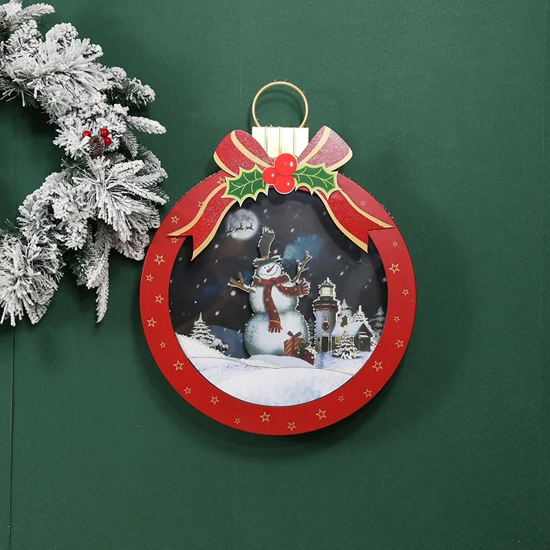 Wholesale Christmas Wall Decor Hanging Light Emitting Diode Snowball with Bow