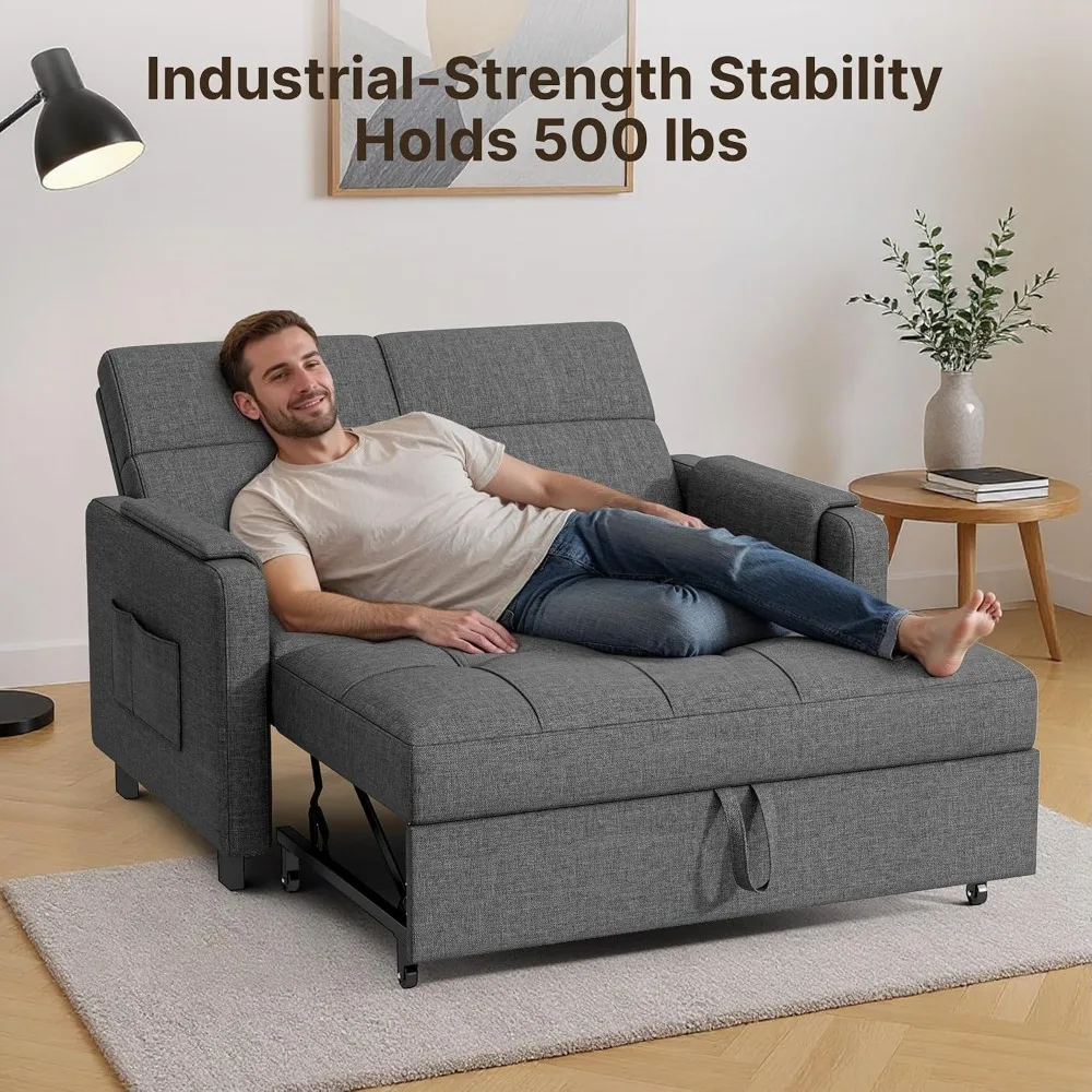 3-in-1 Convertible Sofa Bed – Grey 6