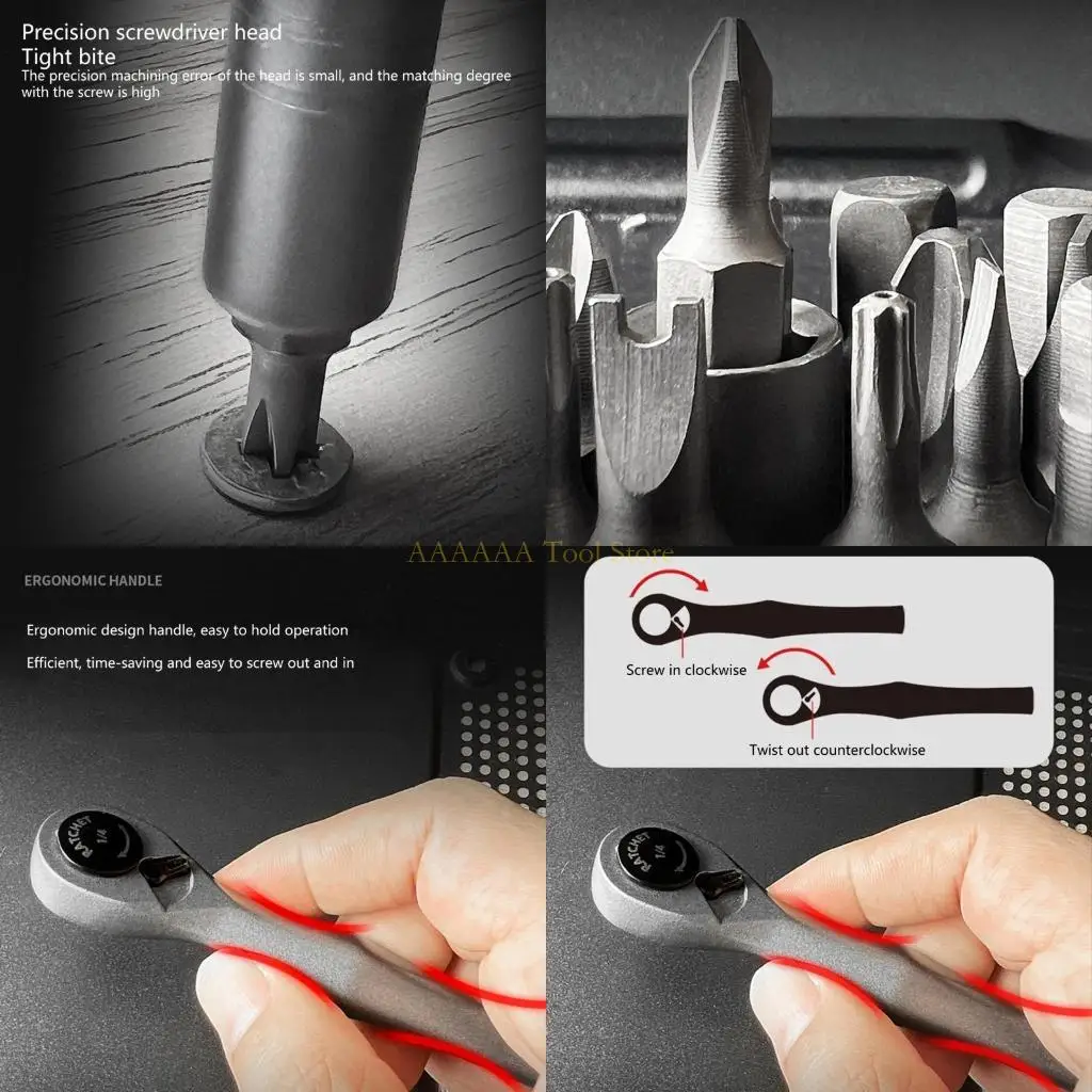 A2BE 25 in 1 Professional 72 Tooth Torques Ratchet Wrench Quick Releases Ratchet