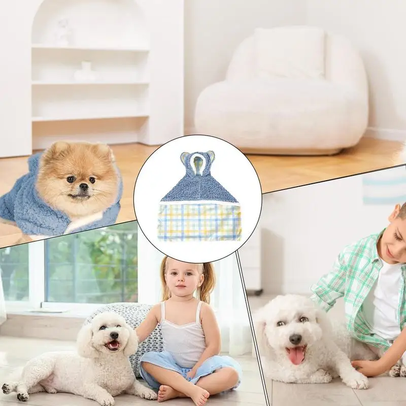 Dog Winter Blanket with Hat Soft Fluffy Pet Blanket Cute Cozy Warm Blanket for Cat Dogs Bed Mat Pet Cape Blanket Pet Supplies