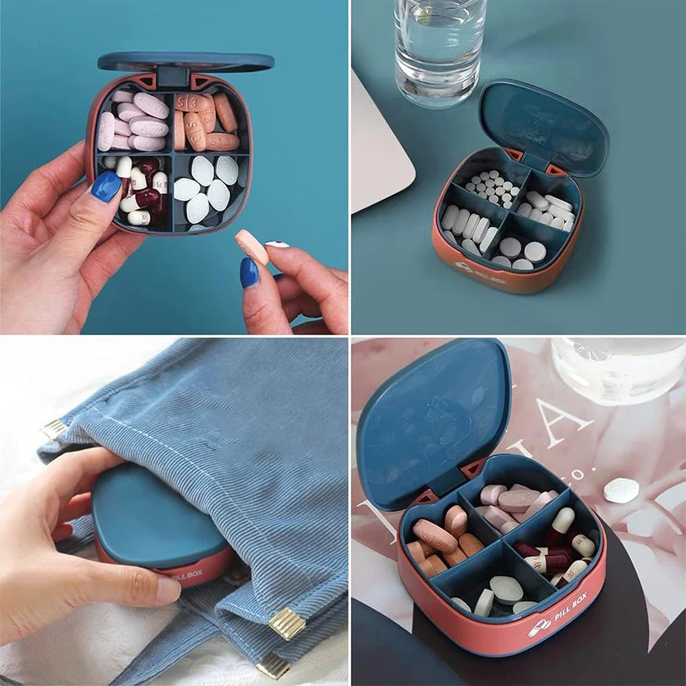 Customized Name Travel Pill Box Case Medicine Organizer with Compartments Storage Dispenser for Pocket Purse Portable Holder DIY