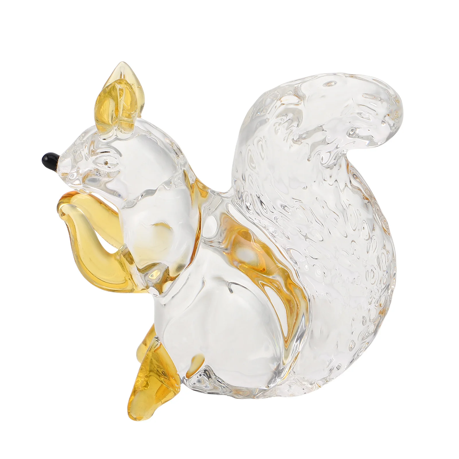 

Home Decor Crystal Pumpkin Figurine Squirrel Micro Landscape Ornaments Yellow Car Dashboard Fake