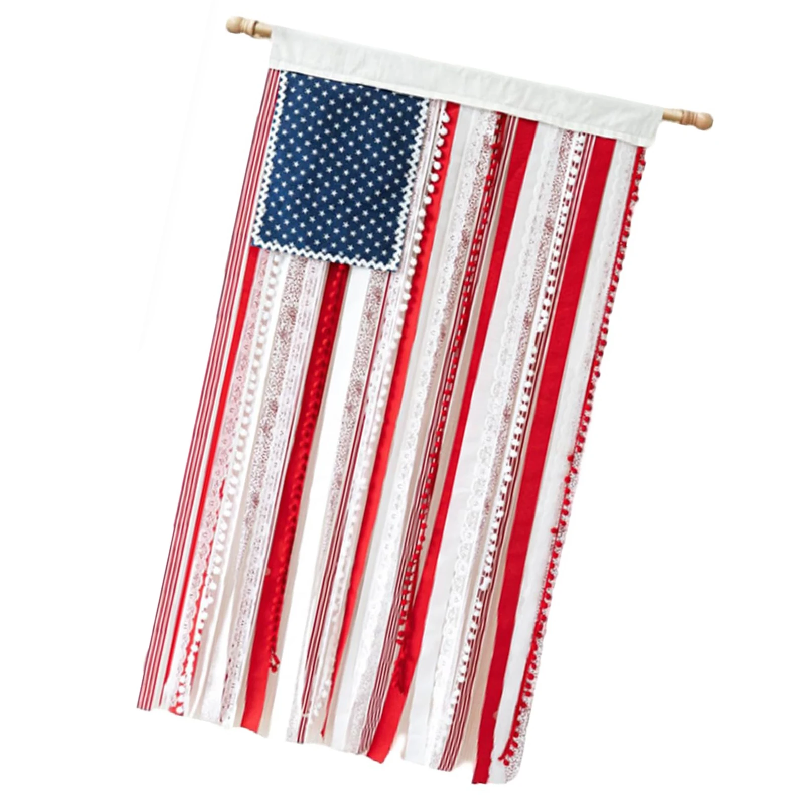 50x26 Inch Ribbon Flag Banner Multi-Use with Tassel and Suspension Rope for Anniversary Celebration Indoor Outdoor Decor