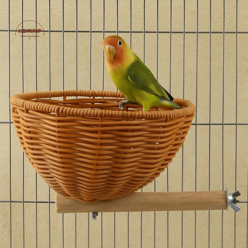 

Bite Resistant Imitation Woven Bird Nest Breathable Wall Mount Handwoven Bird House Wear-resistant Hanging Bird House Garden
