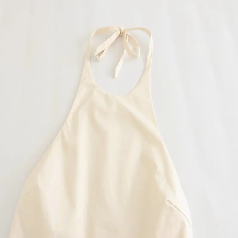 بدلة قطنية عصرية بدون ظهر من القماش وياقة معلقة على الرقبة بذلة عالية الخصر على طراز ملابس نسائية