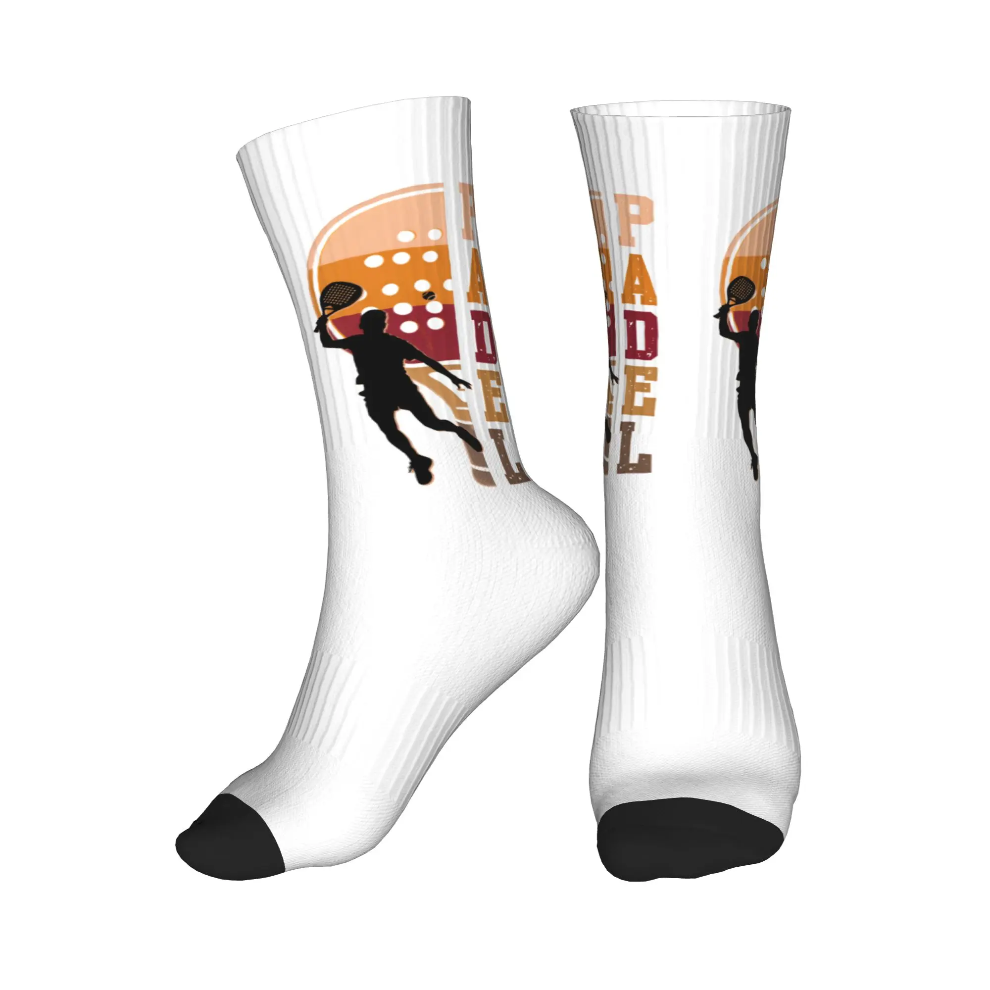 

Retro Padel Men's Crew Socks Unisex Funny 3D Print Tennis Racket Sport Dress Socks