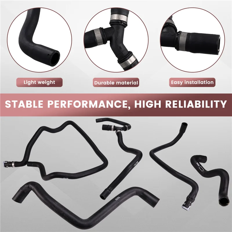 

Efficient 5Pcs/Set Car Radiator Cooling System Hose 1754838 7M51-8274-JC For Ford Focus 2012-2018 Coolant Water Pipe 7M51-8274-J