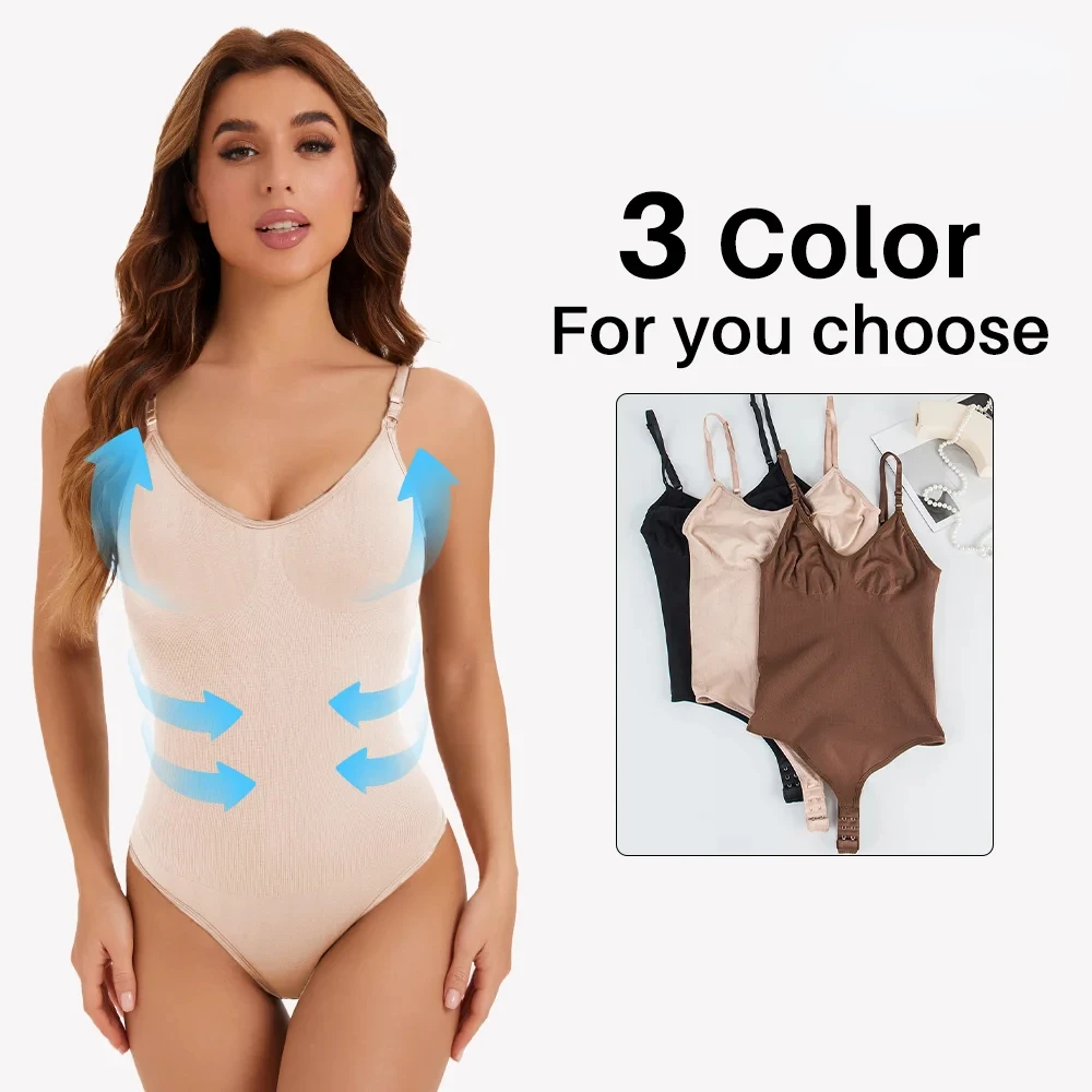 

Women's Full Body Shaper Bodysuit Thong Tummy Control Slimming Waist Trainer Sexy Fajas Underwear Shapewear Butt Lifter