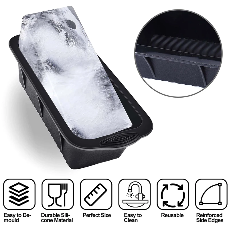 Extra Large Ice Mold Silicone Large Ice Block Mold Ice Cube Maker Reusable Large Ice Cube Tray Ice Bath Chiller For Home