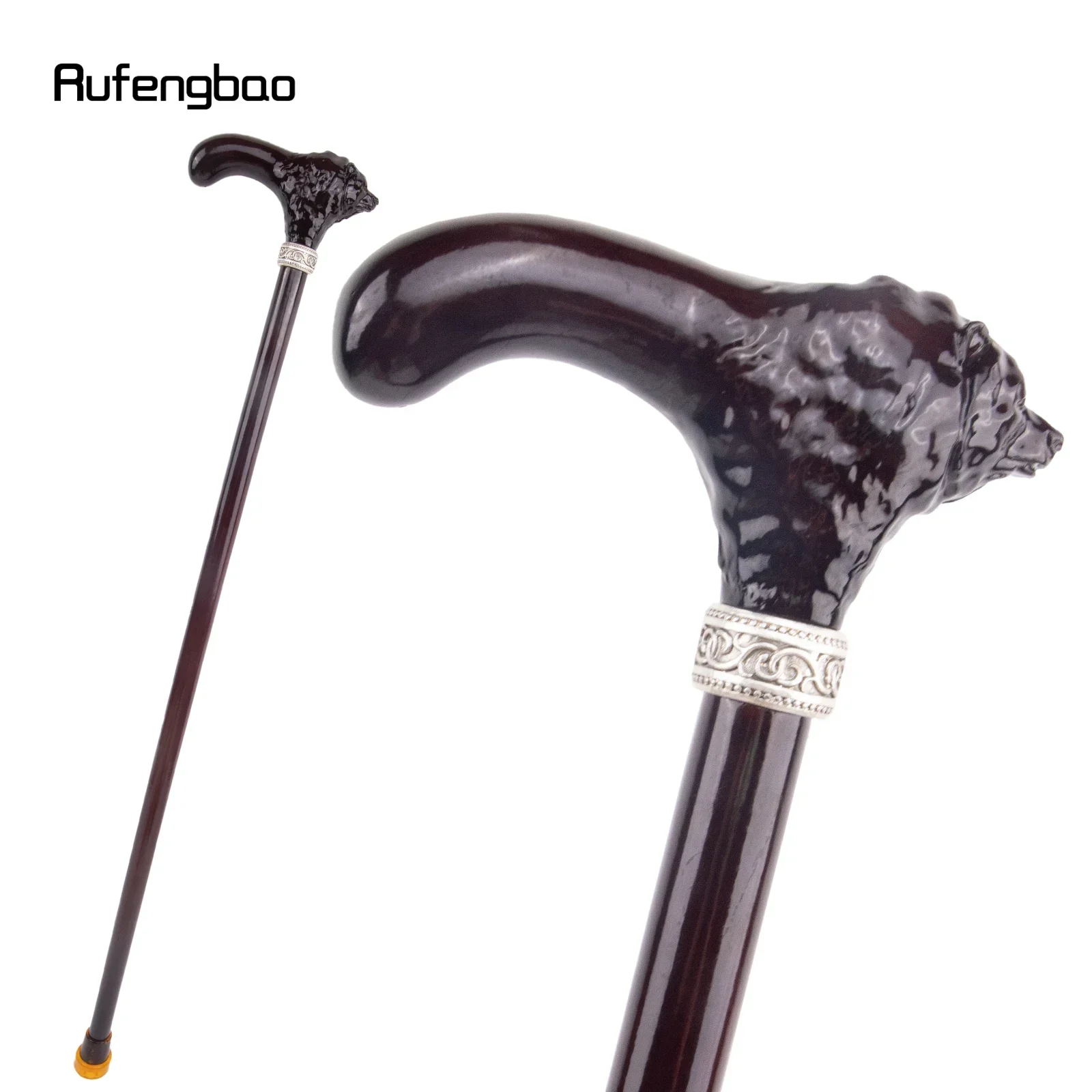 Brown Long Bear T Wooden Fashion Stick Decorative Cospaly Cane Halloween Mace Crutch  Wand Crosier 93cm  Performance Stage Cane