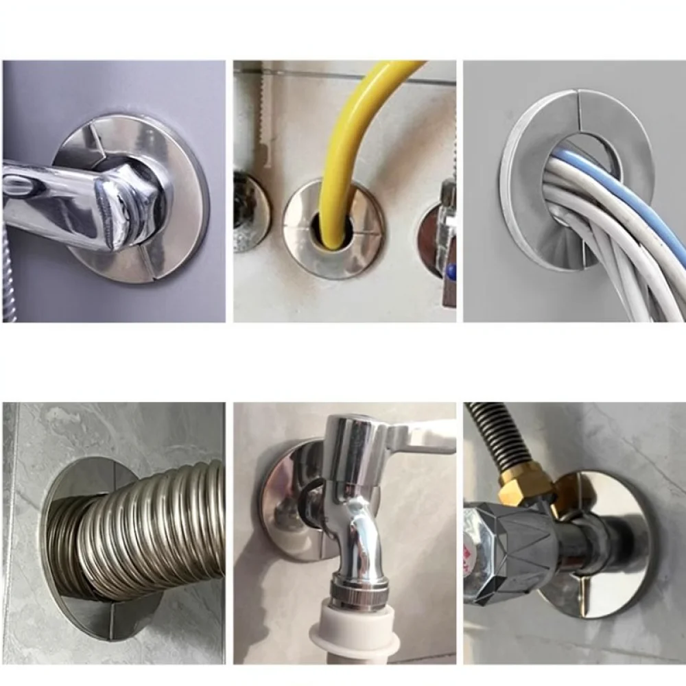 Stainless Steel Split Flange Plate Wall Hole Cover Faucet Valve Decorator Pipe Plumbing Fitting For Bathroom Kitchen