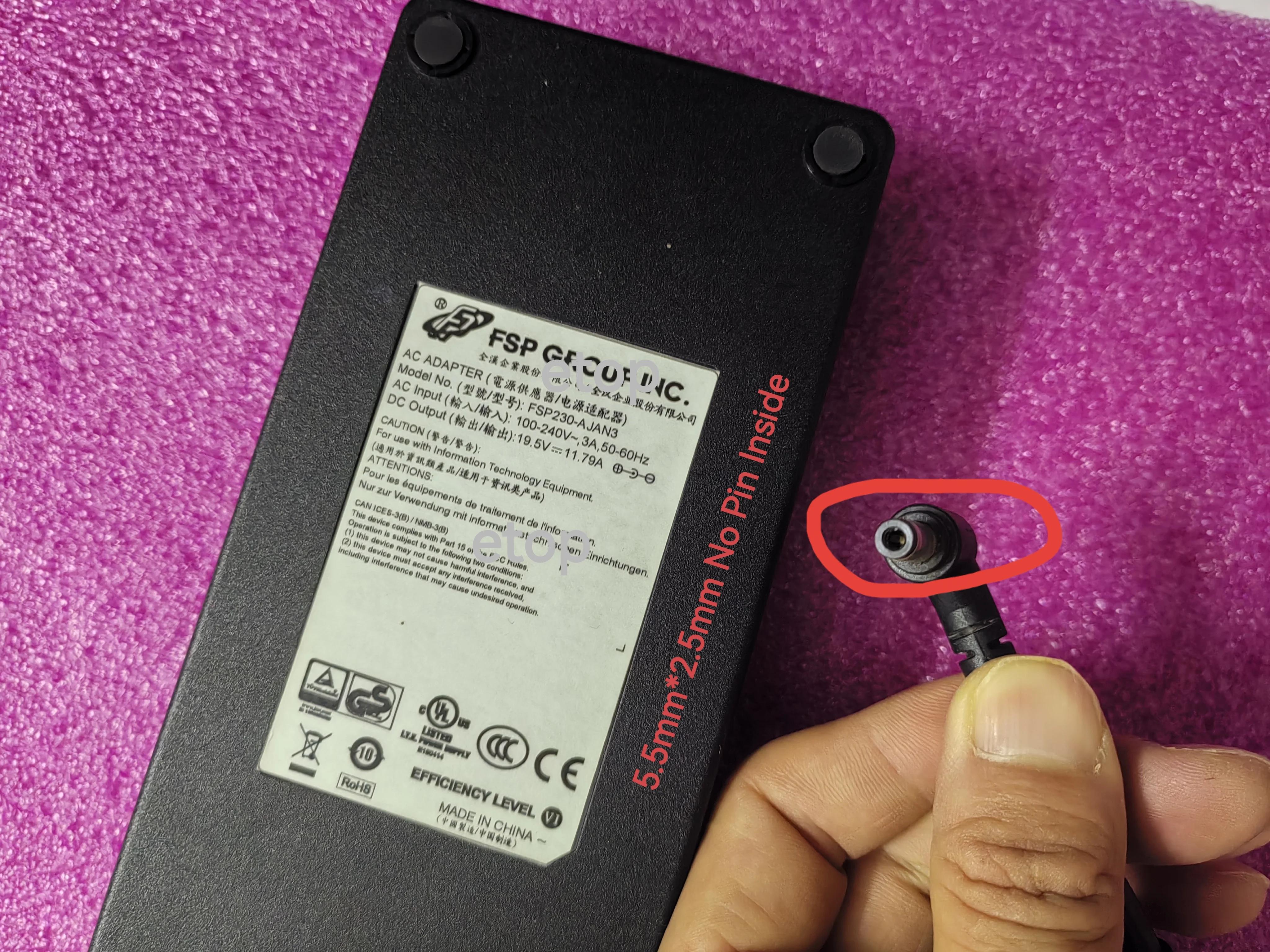 OEM FSP 19.5V 11.79A 5.5mm*2.5MM 230W FSP230-AJAN3 AC Adapter For Schenker XMG NEO 15-M19 Gaming Laptop