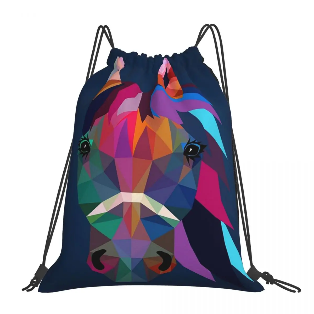 Horse Backpacks Casual Portable Drawstring Bags Drawstring Bundle Pocket Sports Bag Book Bags For Travel School