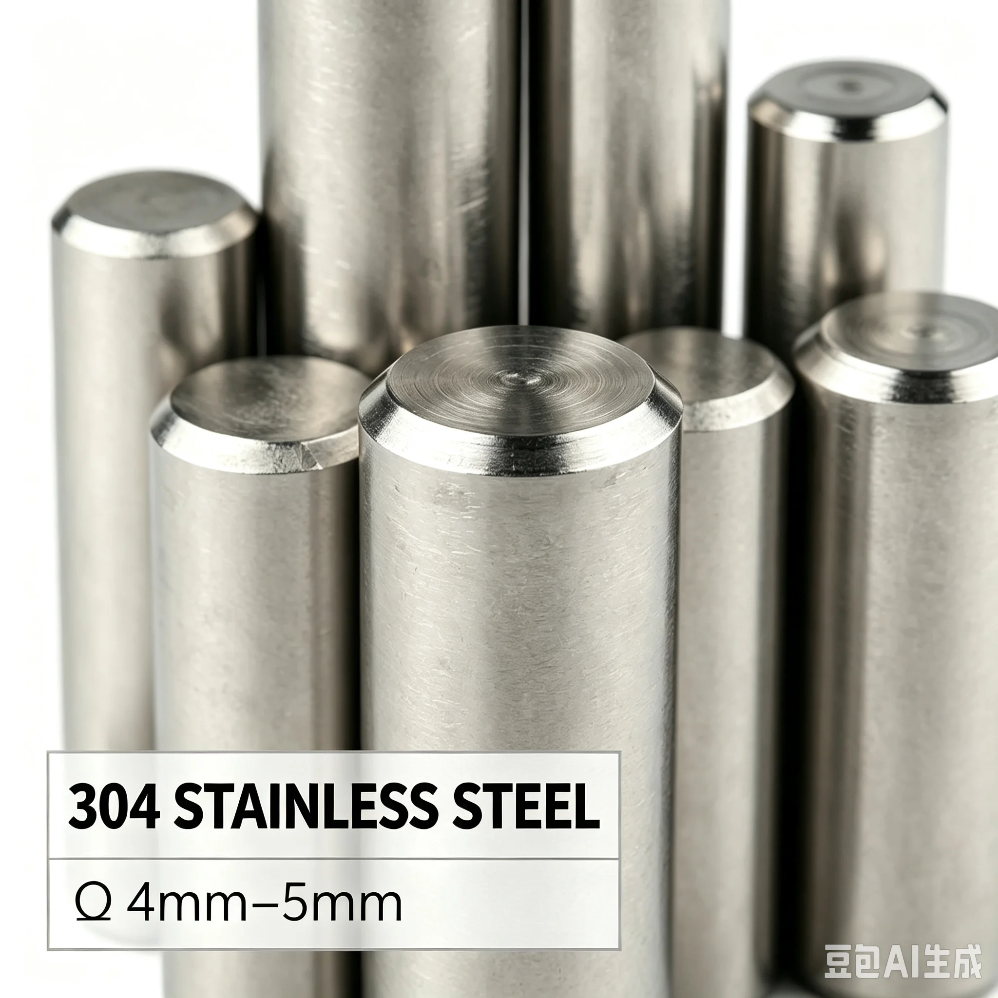 5-100pcs Diameter 4mm 5mm Solid 304 Stainless Steel Flat Head Cylindrical Pin Locating Dowel Length 5-100mm