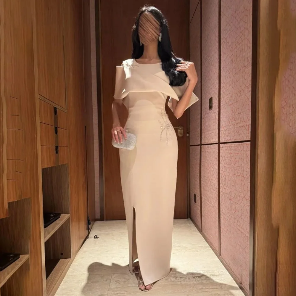 

Fashionable Romantic Prom Dress Charming Mermaid Beading evening dresses Floor Length O Neck Red Carpet Dress luxury 2025