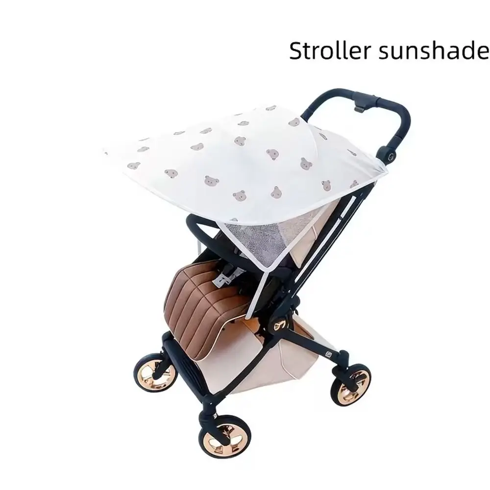 Extended Baby Stroller Sunshade Adjustment Light Blocking Sun Protections Cover Stretch Fabric Lightweight UV Resistant Canopy